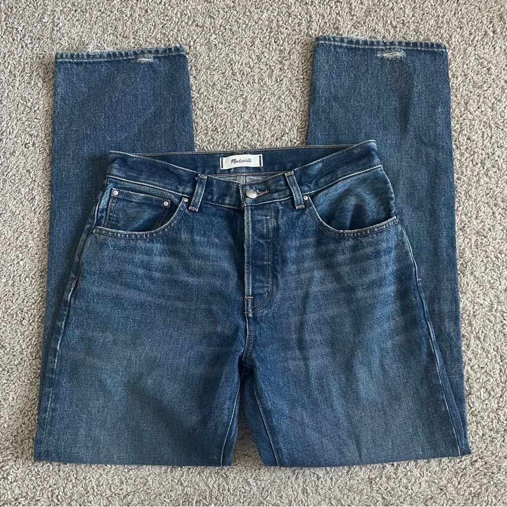 Madewell Medium Wash The Dean Easy Straight Jeans